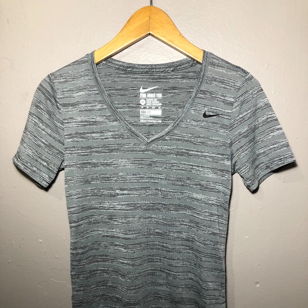 Nike Dri-fit Vneck Shirt Gray SIze XS
